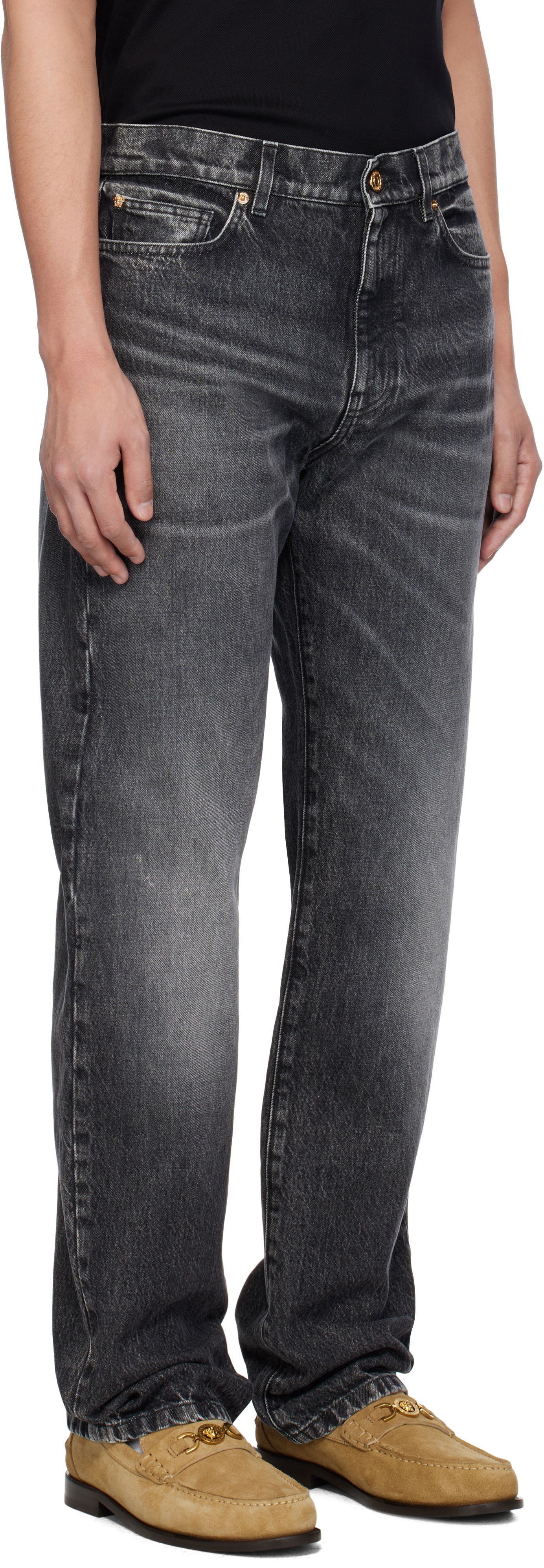 Jeans Versace Versace Stonewashed Jeans Svart | 1018911_1A13597, 1