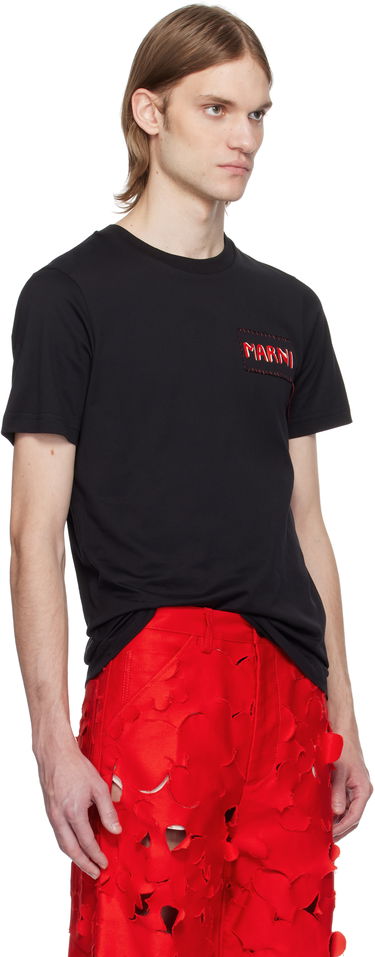 T-shirt Marni Marni Logo Patch T-Shirt Purpur | HUMU0198X0 UTC446, 4