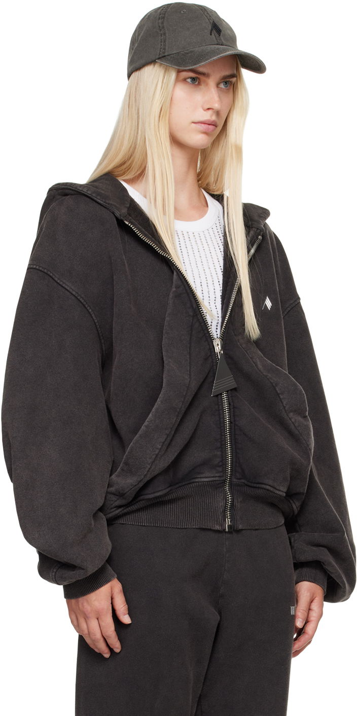Sweatshirt The Attico The Attico Faded Zip-Up Hoodie Svart | 247WCF15 JF05, 1