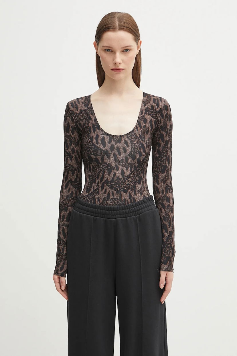 Kropp Fiorucci Fiorucci Banimalier Print Scoop Neck Bodysuit Brun | W02FPTBO225LY01BR01