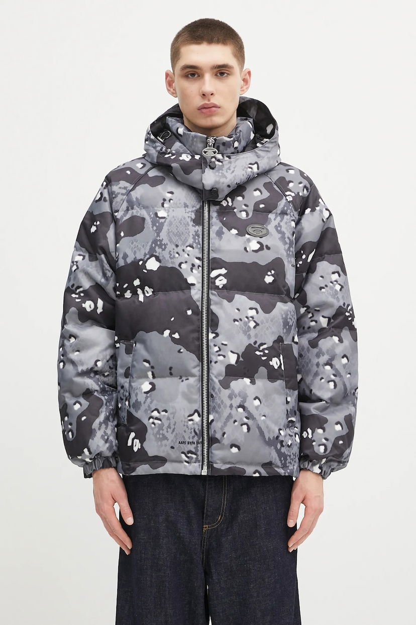Pufferjacka AAPE by A Bathing Ape AAPE Main Down Jacket Grå | AAPDNM7666XXN