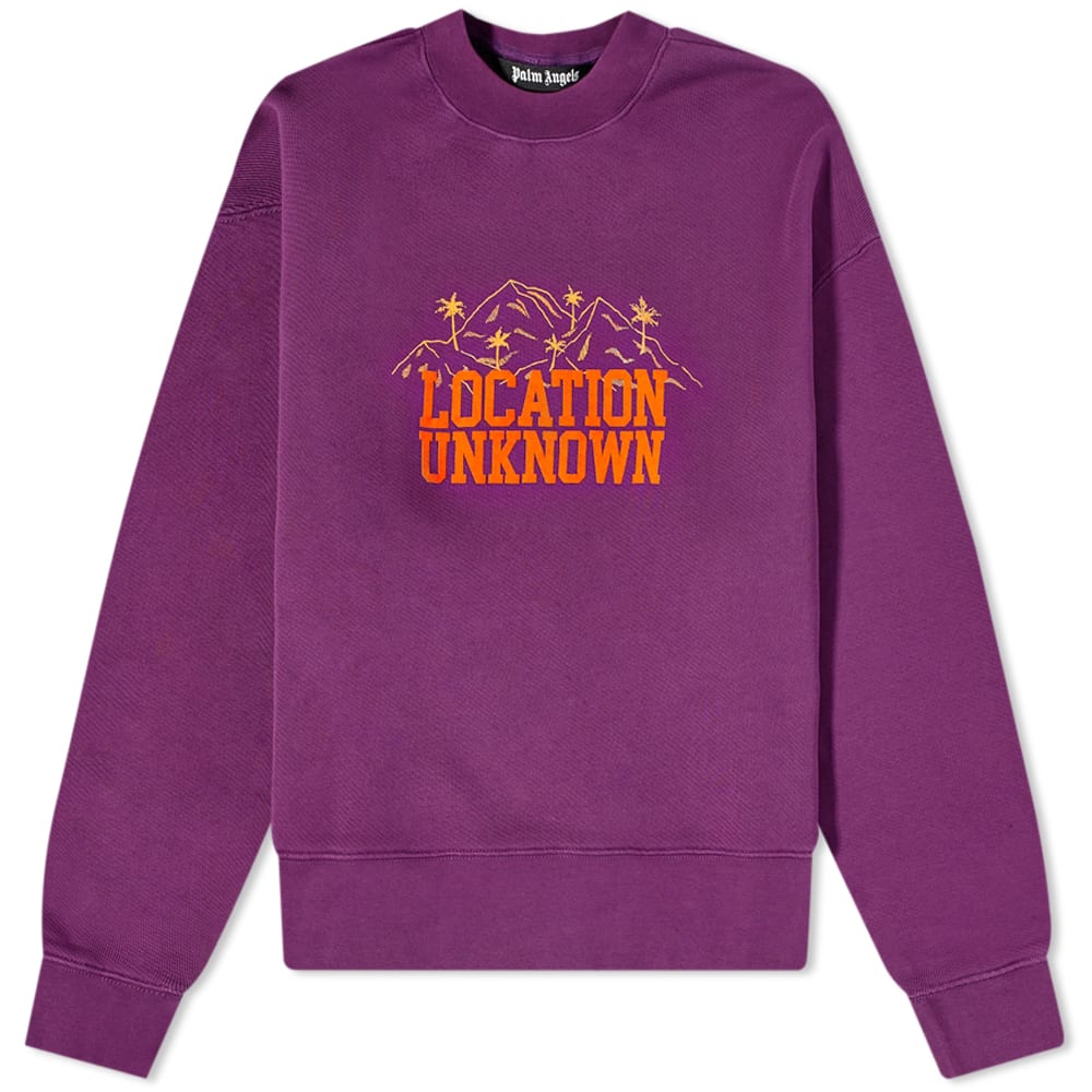 Sweatshirt Palm Angels Palm Angels Location Unknown Crew Sweat Purpur | PMBA026F21FLE0033720, 0