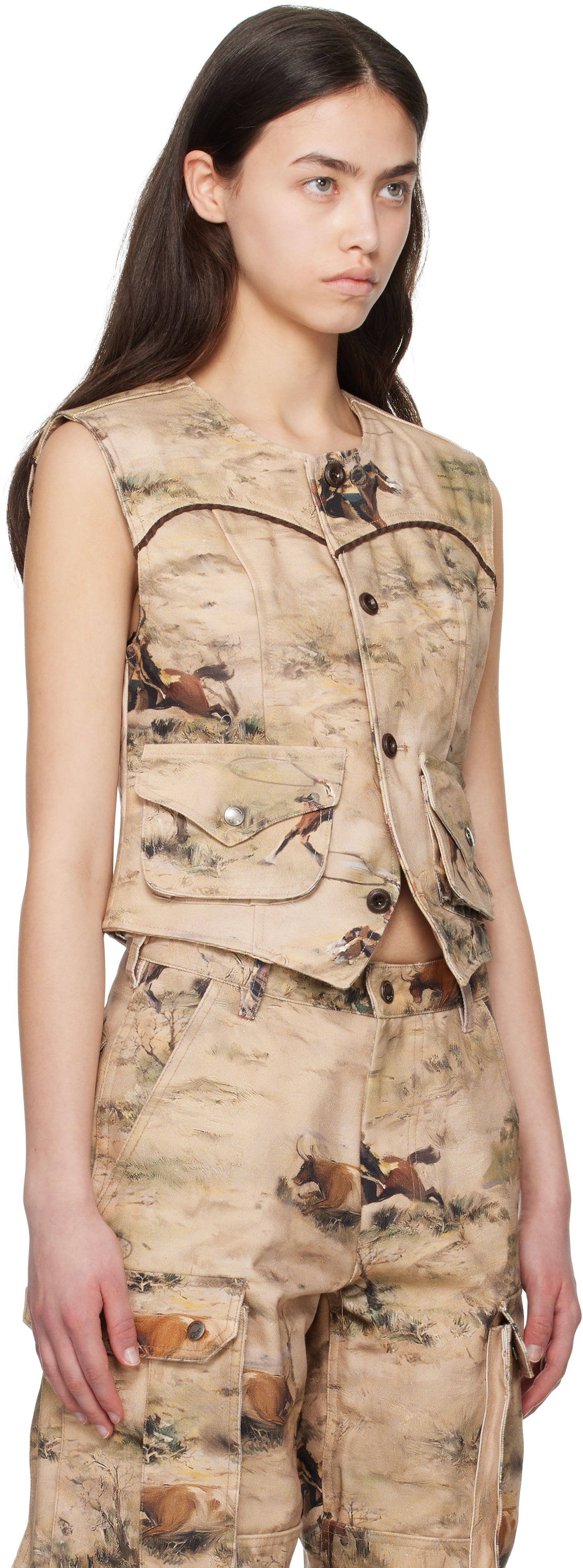 Väst Andersson Bell Andersson Bell Cowboy Print Vest Beige | awa697w, 1