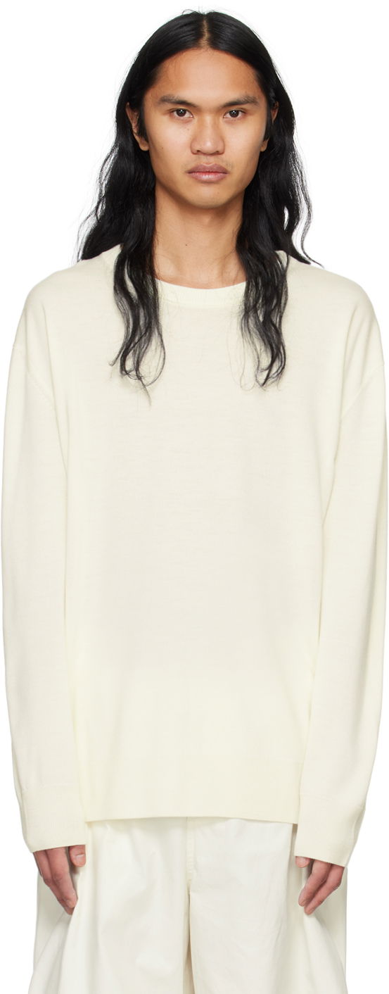 Sweater Jil Sander Crewneck Sweater Vit | J23GP0003_J14532
