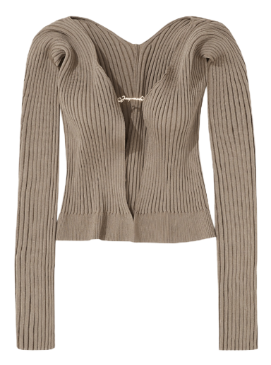 Sweater Jacquemus La Maille Pralu Longue Cardigan Brun | 223KN500 2190 180