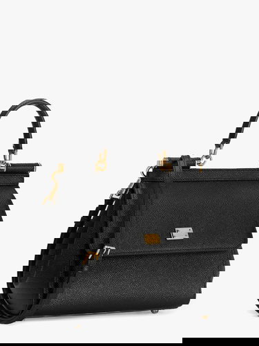 Handväska Dolce & Gabbana Sicily Medium Dauphine Leather Top Handle Bag Dolce & Gabbana Svart | BB6003B100180999, 2