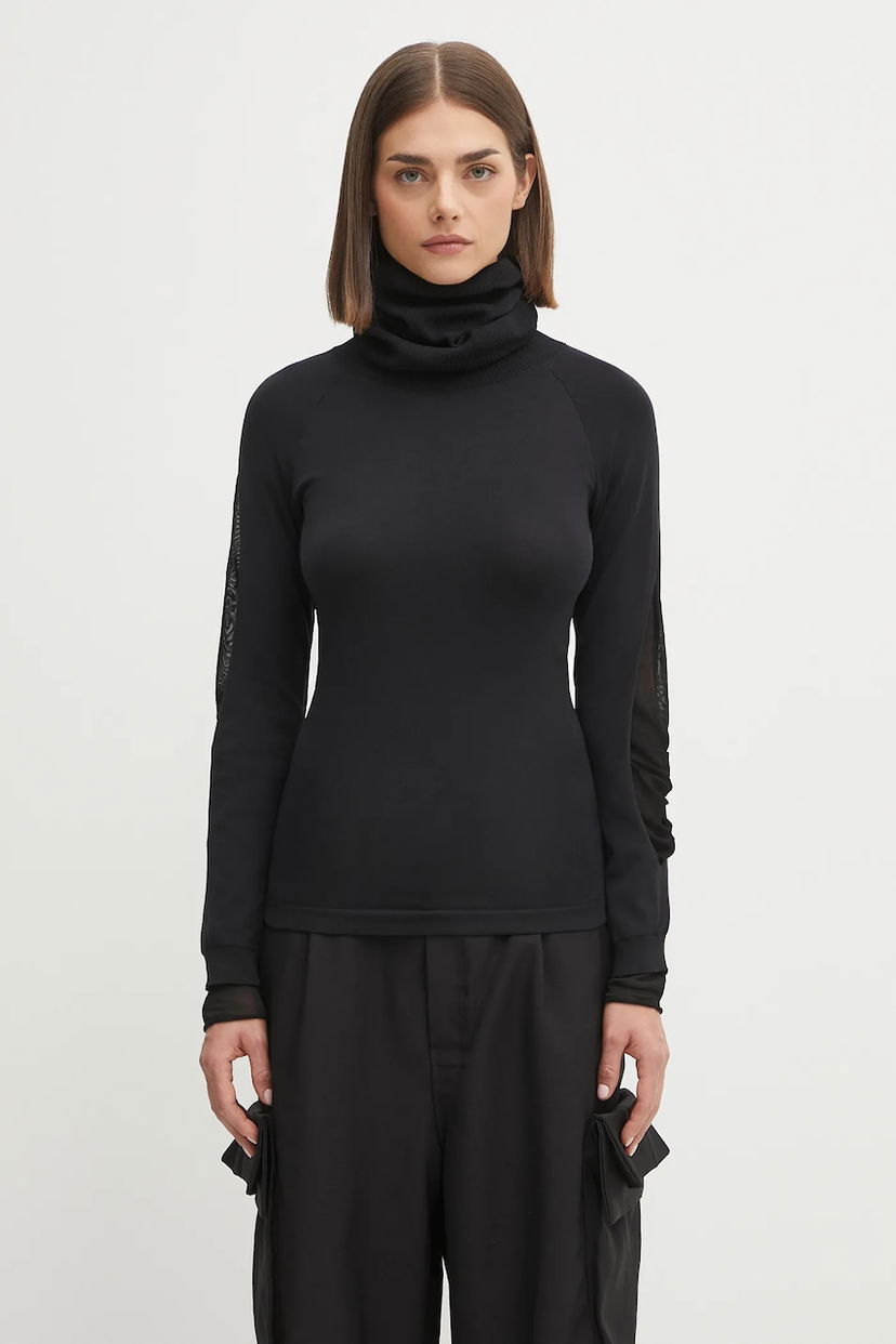 Sweater Y-3 Y-3 Hooded Knit Turtleneck Top Svart | JX2301