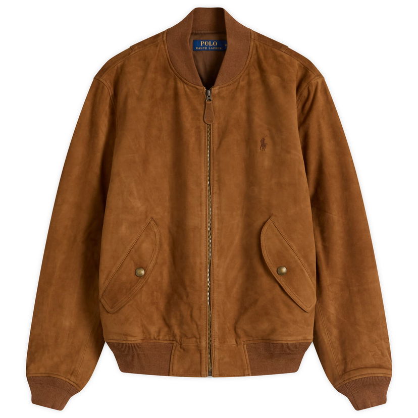 Bomberjacka Polo by Ralph Lauren Ralph Lauren Suede Flight Jacket, Size Large Brun | 710963338001