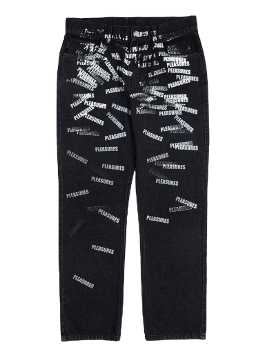 Jeans Pleasures Plop 5 Pocket Denim Washed Black Svart | P23SP040-BLACK