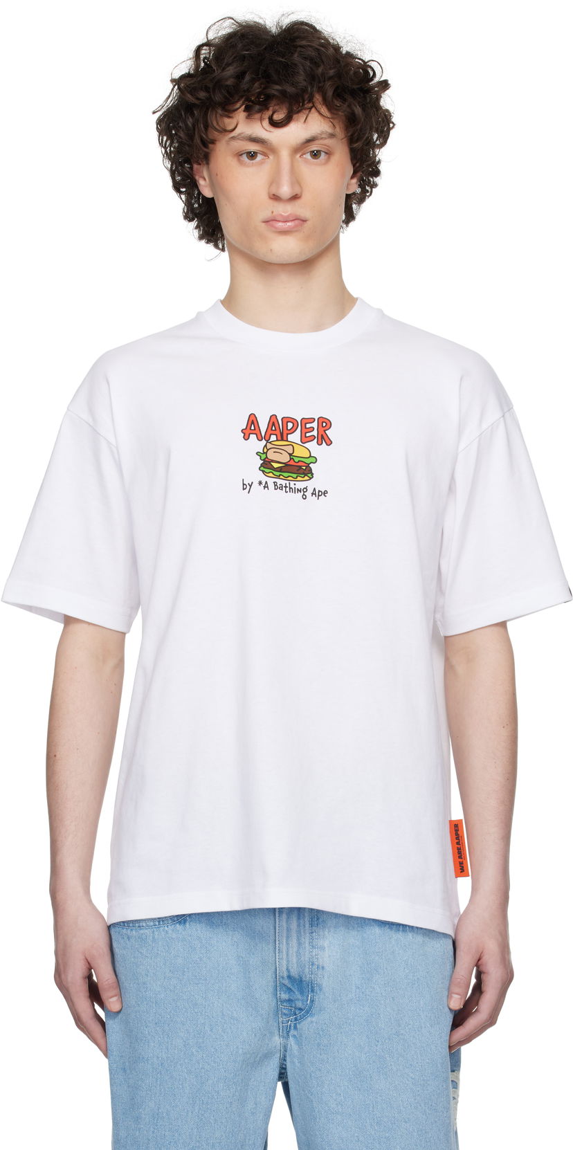T-shirt AAPE by A Bathing Ape AAPE by A Bathing Ape 'AAPER' Graphic Short Sleeve T-Shirt Vit | AAPTEM1612XXNWHX