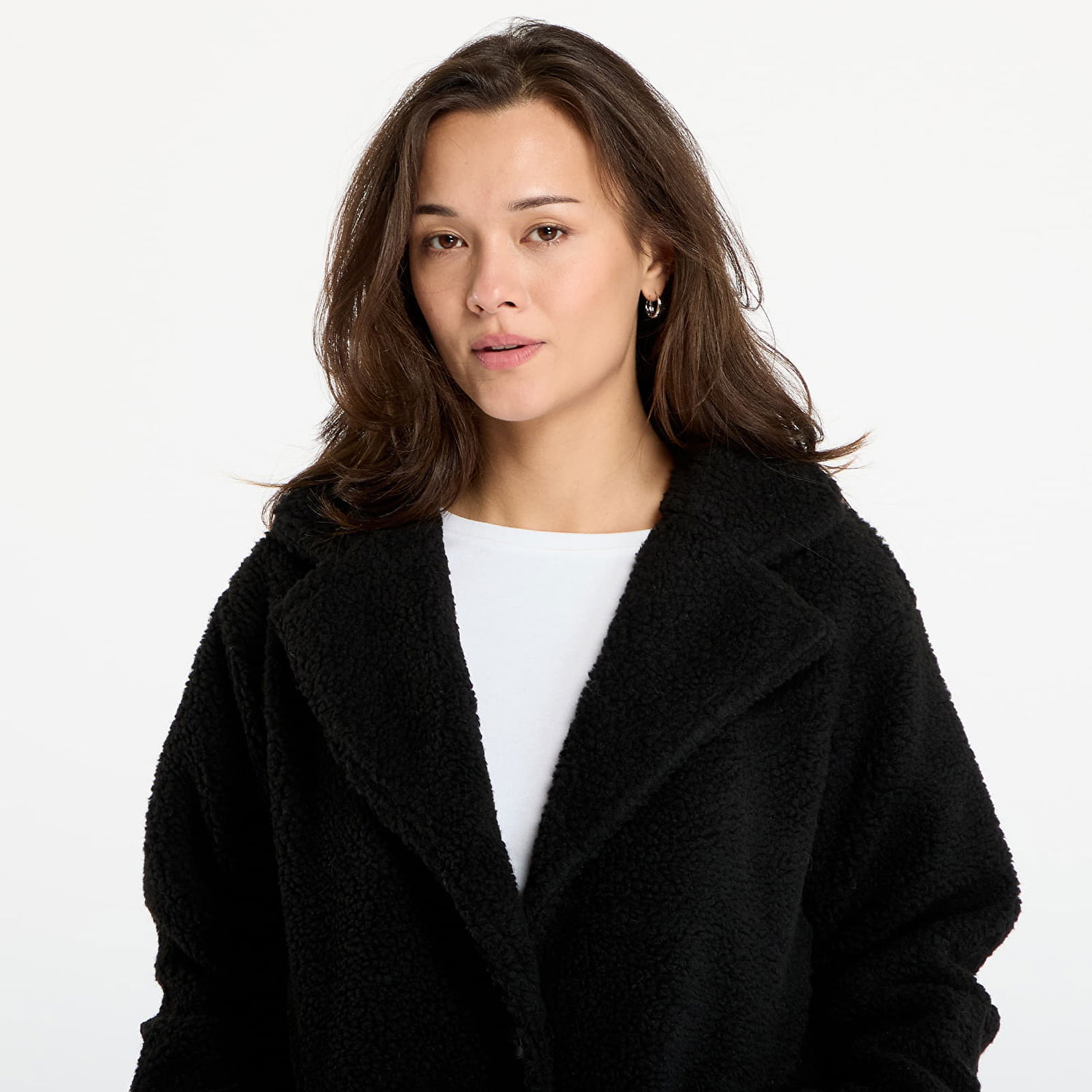 Rockar Urban Classics Teddy Long Coat Svart | TB7936-00007, 1
