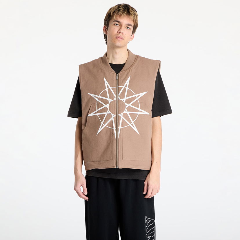 Väst Pleasures PLEASURES x Slipknot Padded Vest Brun | P25SK003 BEIGE