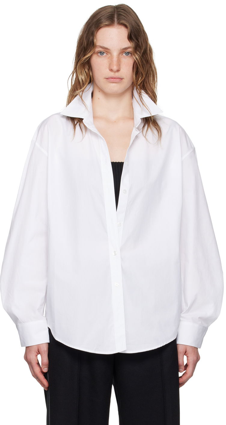 Skjorta Alexander Wang White & Black Pre-Styled Cropped Cami Shirt Vit | 1KC3241064