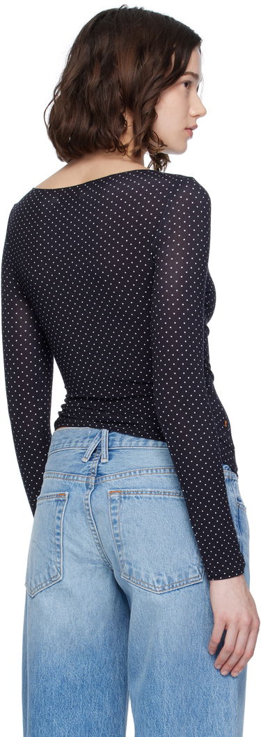 T-shirt Miaou Miaou Amelia Polka Dot Long Sleeve T-Shirt Svart | 7183TJBBWP, 2