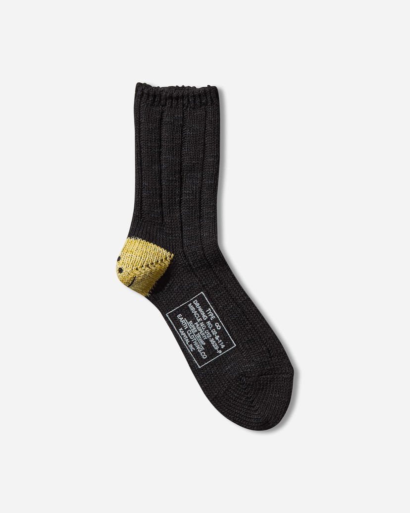 Strumpor KAPITAL SUPER TRUMP MA-1 56 Yarns Happy Heel Socks Svart | EK-1582XS BLACK