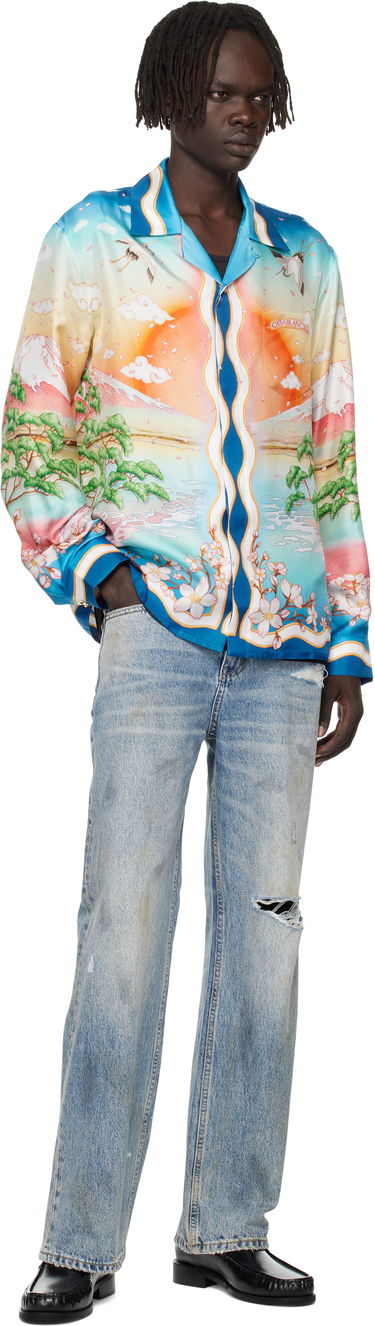 Skjorta Casablanca Casablanca 'Tennis Club' Silk Print Long Sleeve Shirt Flerfärgad | U-MPF25-SH-006-01, 3