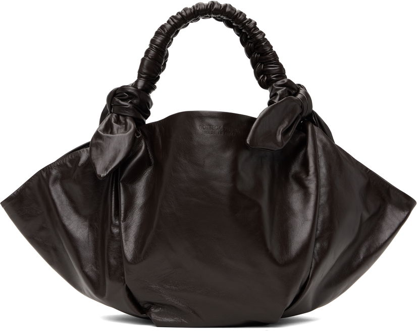 Tygpåse Bottega Veneta Leather Knotted Shoulder Bag Brun | 796263 VA9A8