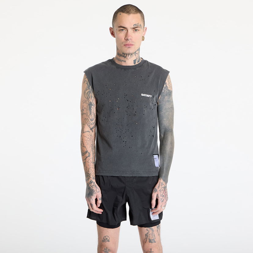 Linne Satisfy Satisfy MothTech Distressed Muscle Tee Grå | 11005-AB-SAB