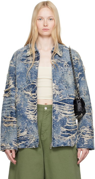 Jacka Diesel Distressed Denim Jacket Blå | A19104 09M04, 0