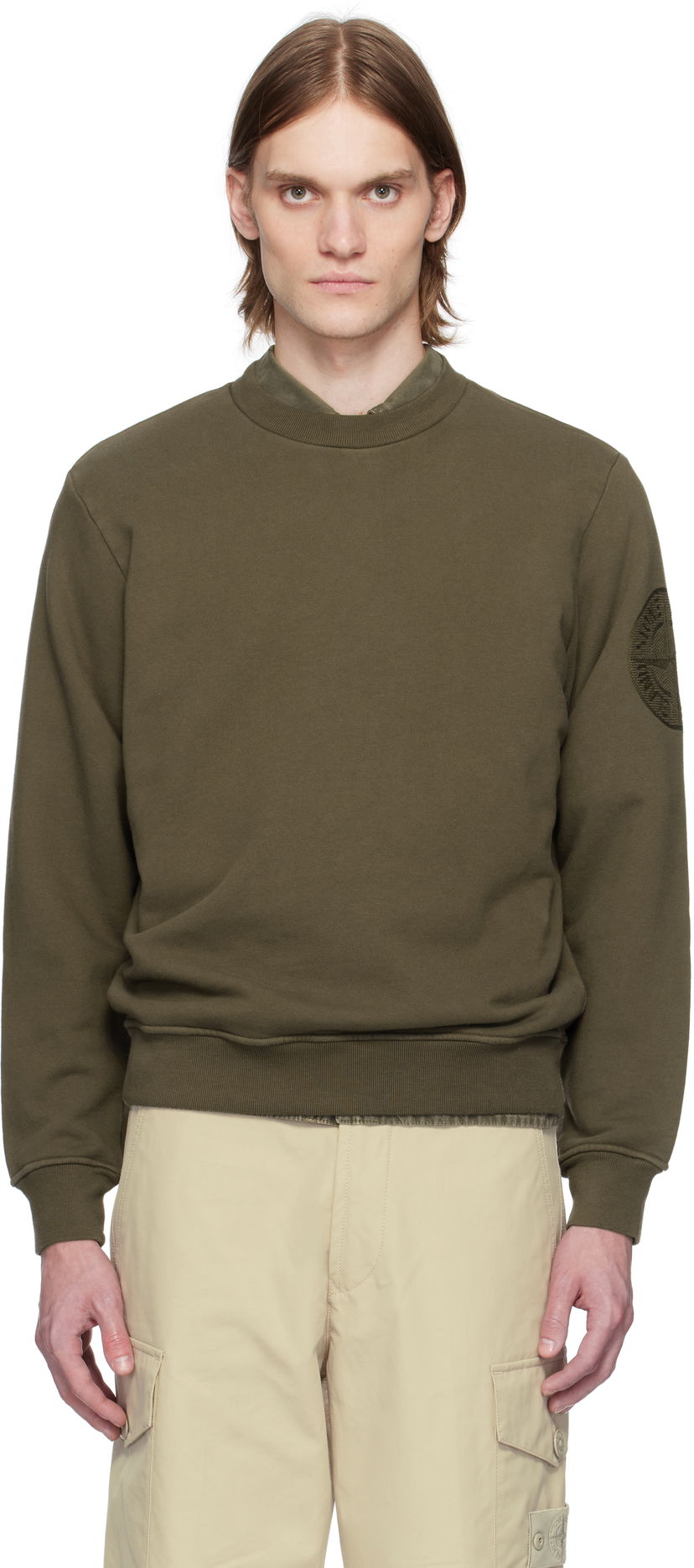 Sweater Stone Island Stone Island Cotton Fleece Sweatshirt Grön | K1S15 6100026 S0122