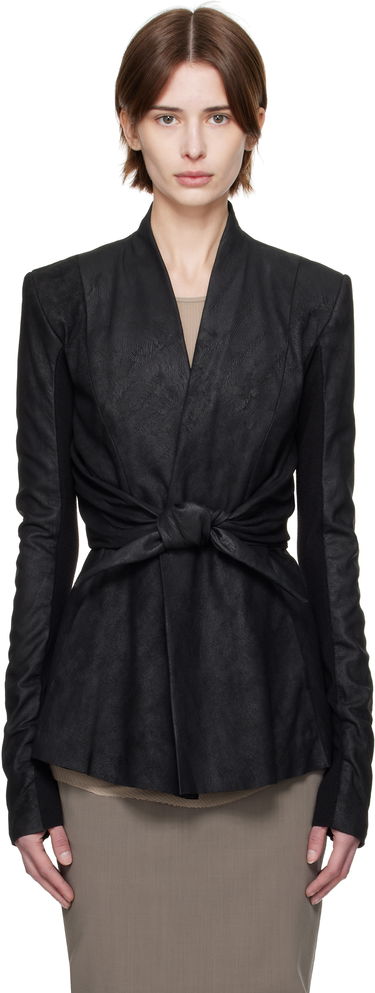 Jacka Rick Owens Rick Owens Hollywood LS Strutter Leather Jacket Svart | RP01E7700 LBA, 0