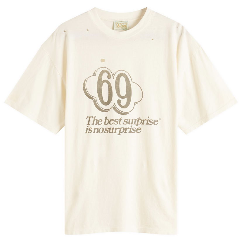 T-shirt Aries Aries Destroyed 69 Graphic T-Shirt, Size Large Vit | AR60069-ECR