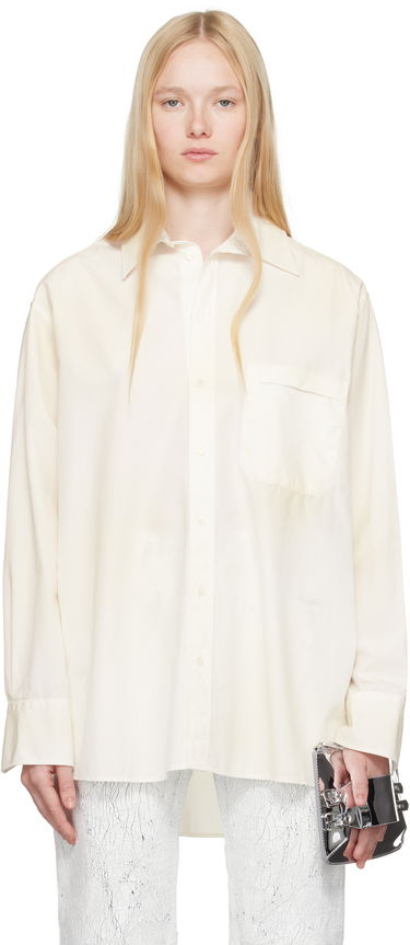 Skjorta Maison Margiela MM6 Maison Margiela Cotton Poplin Long Sleeve Shirt Vit | S62DT0035 M35458, 0