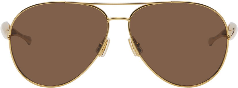 Solglasögon Bottega Veneta Bottega Veneta Sardine Navigator Sunglasses Brun | BV1305S-007