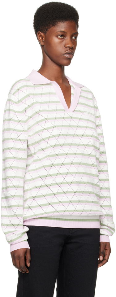 Sweater We11done We11done Striped Knit Polo Shirt Flerfärgad | WD-KT0-24-639-U-LP, 1