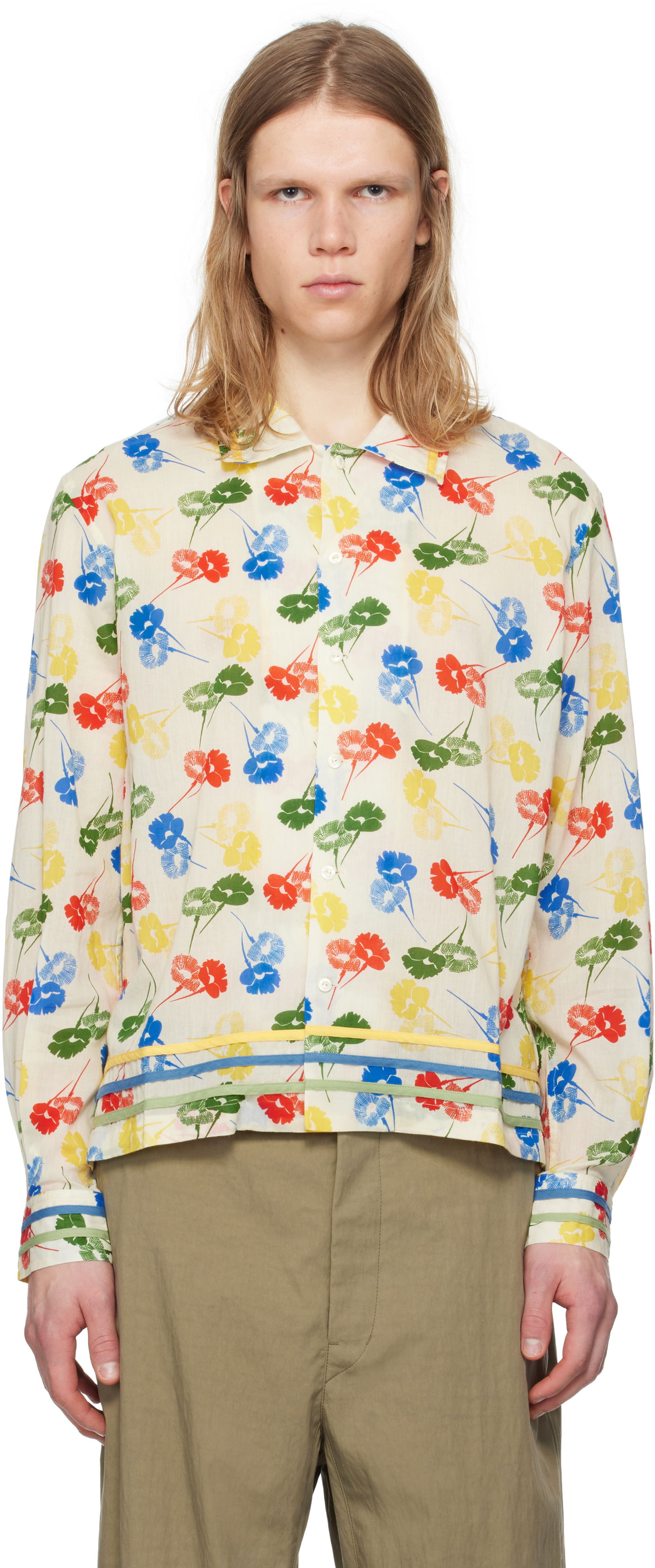 Skjorta Bode Bode Flower Stamp Long Sleeve Shirt Flerfärgad | MRS25SH011, 0