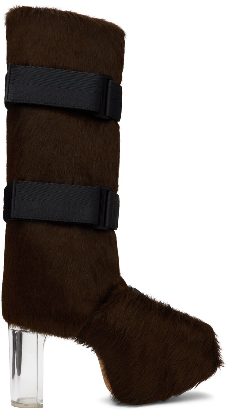 Rockar Rick Owens Rick Owens Splint Platform Boots Brun | RR02C7826 LHLGR0
