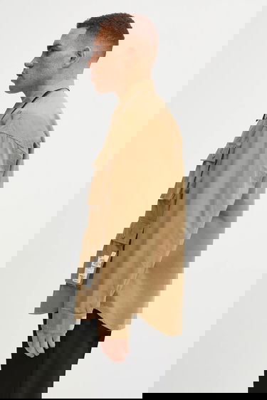 Skjorta Neighborhood NEIGHBORHOOD Utility Long Sleeve Shirt with Classic Collar, Regular Fit, Cotton Beige | 252AQNH.SHM04, 1