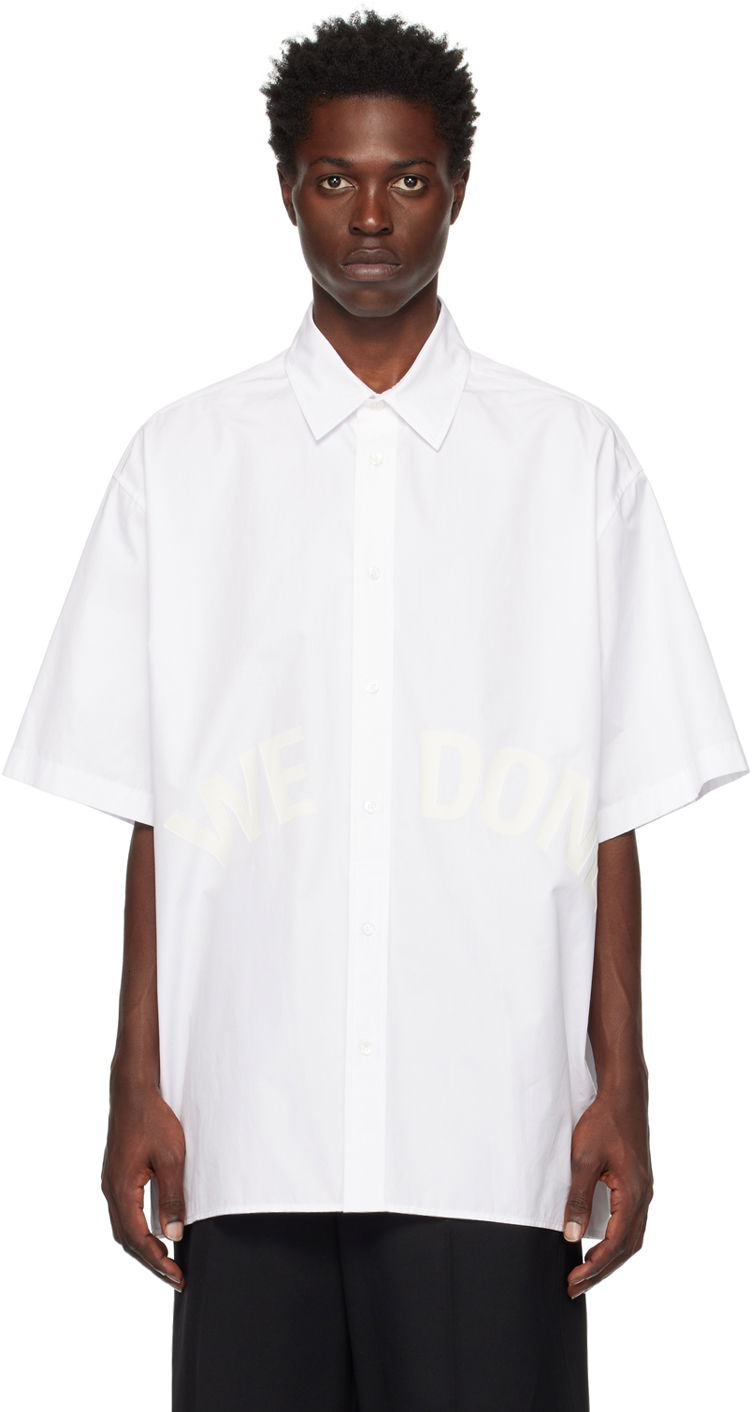 Skjorta We11done We11done Printed Shirt Vit | WD-SH3-22-214-U-WH