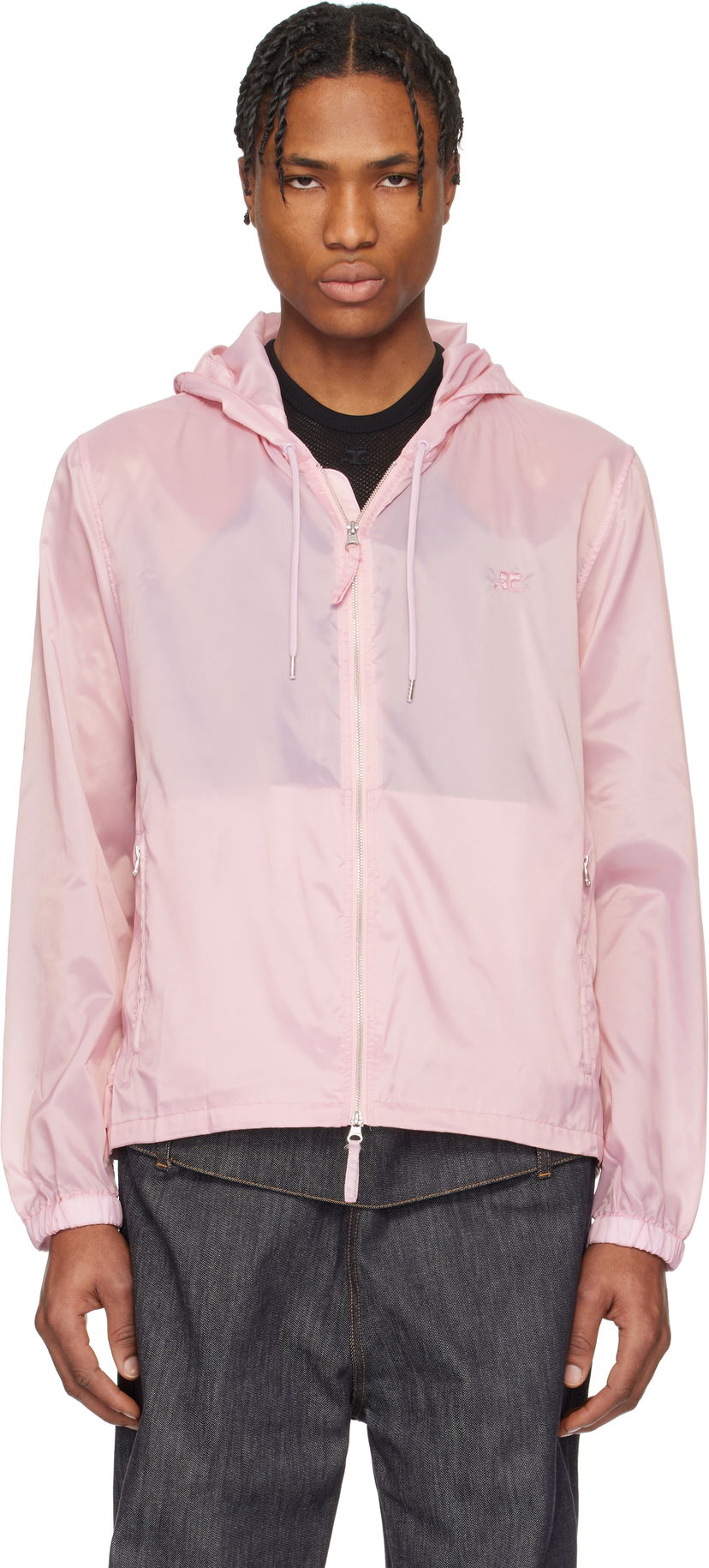 Vindjacka Courrèges Courrèges Hooded Windbreaker Jacket Rosa | 125CMA198NY0043