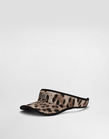 Kepsar och hattar Dolce & Gabbana Dolce & Gabbana Leopard-Print Cotton Visor Brun | GH910AFSFAGHY13M, 0
