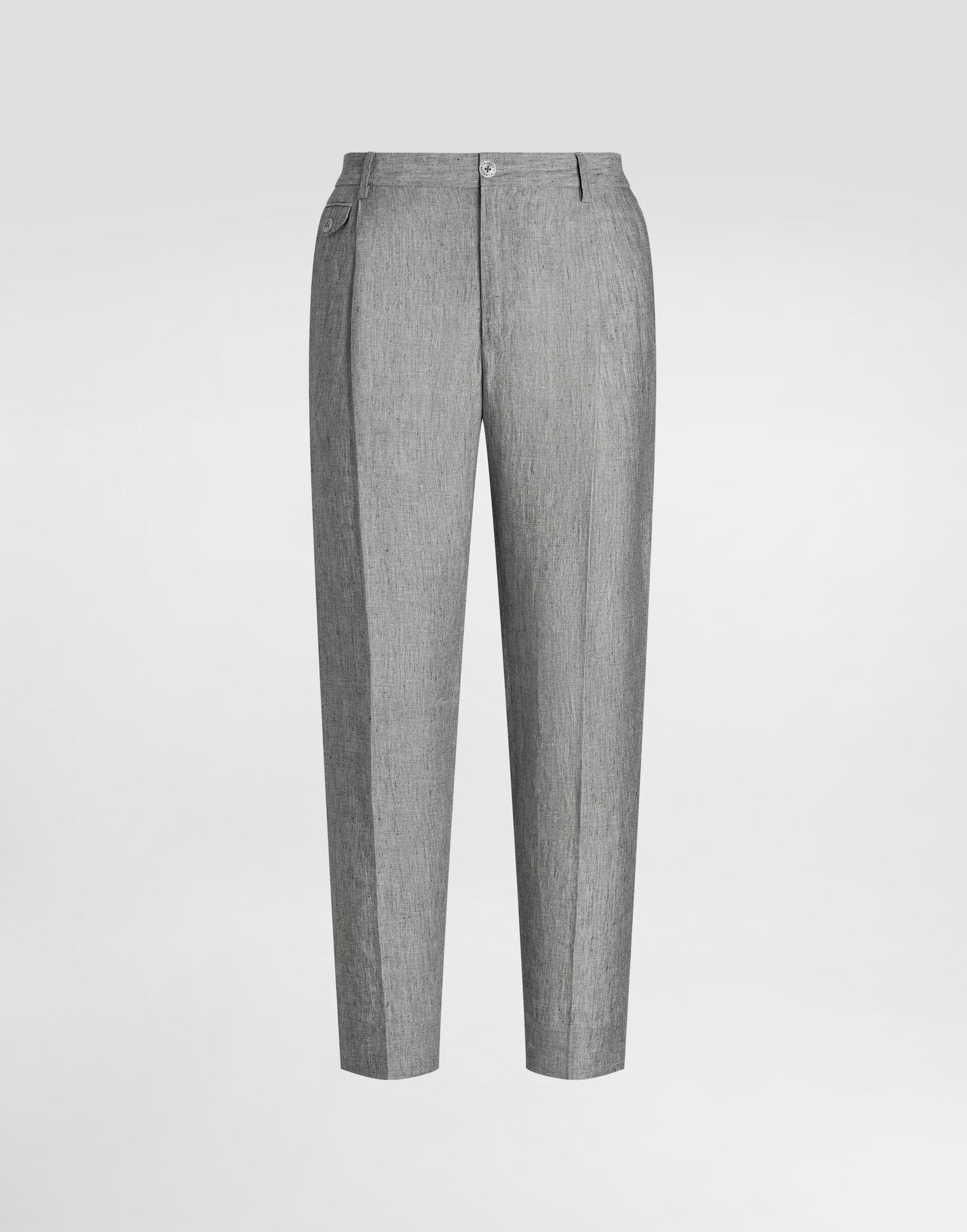 Byxor Dolce & Gabbana Dolce & Gabbana Washed Linen Canvas Cropped Trousers Grå | GV4EETFU4MFS8290, 0