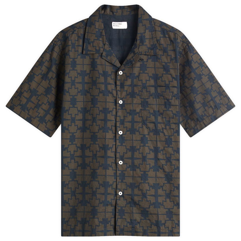 Skjorta Universal Works Milta Print Road Shirt, Size X-Large Mörkblå | P32045-NVY