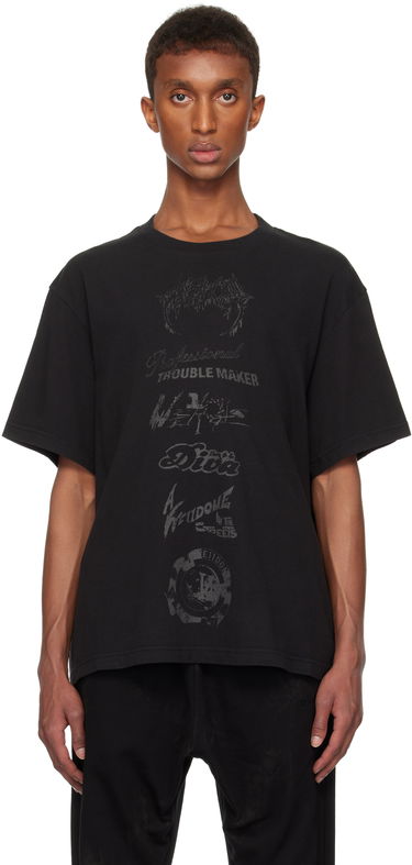 T-shirt We11done Multi Logo Graphic T-Shirt Svart | WD-TT3-24-777-U-BK, 0