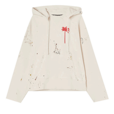 Sweatshirt Palm Angels PxP Painted Raw Cut Hoodie Vit | PMBB104S22FLE0010325, 0