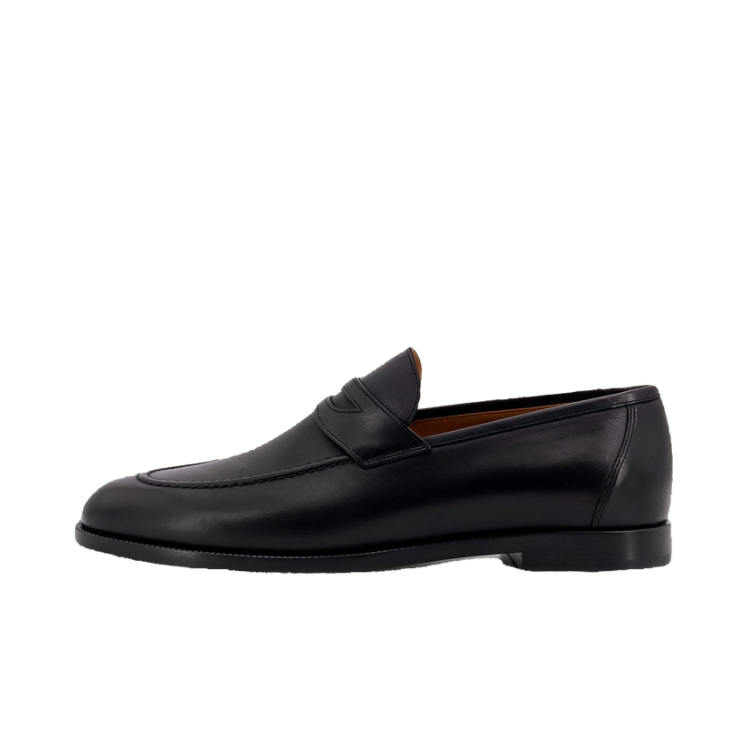Sneakers och skor Loro Piana Black Leather Loafers Svart | FAP54288000