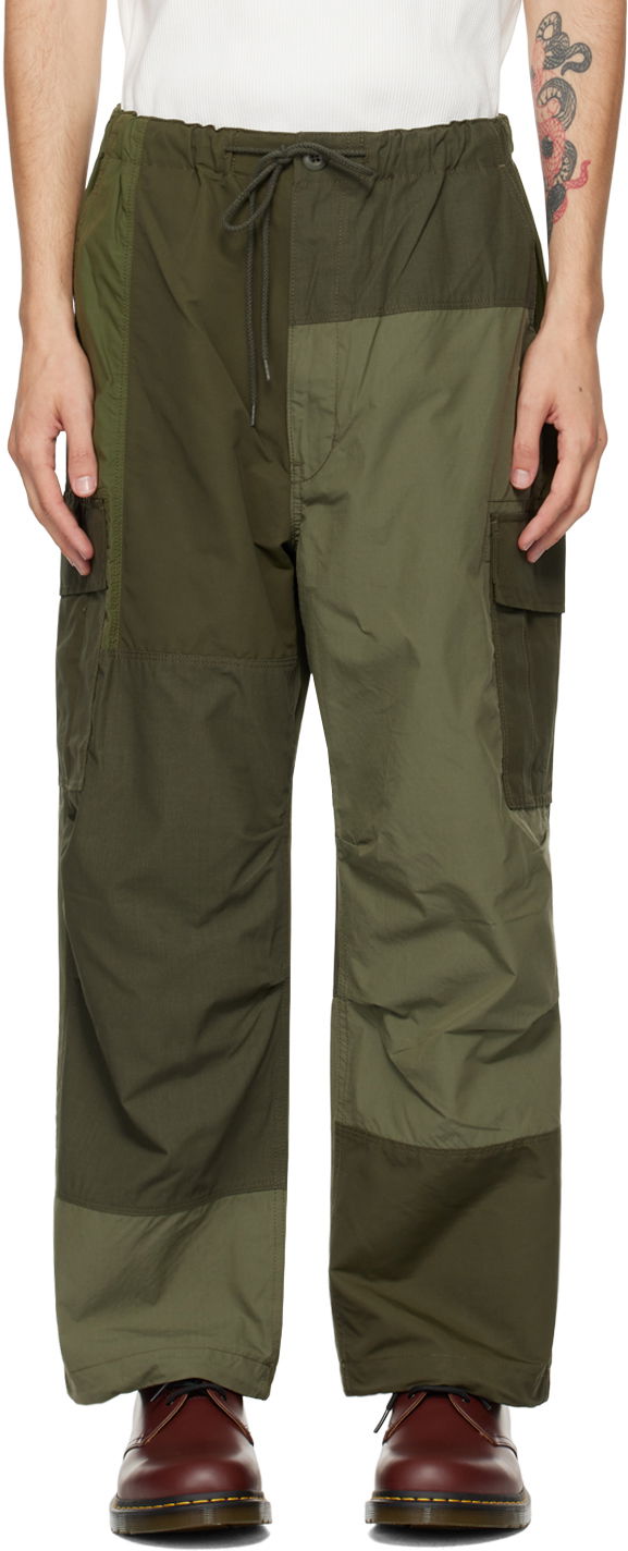 Cargo byxor Comme des Garçons Homme Green Patchwork Cargo Pants Grön | HN-P010-051