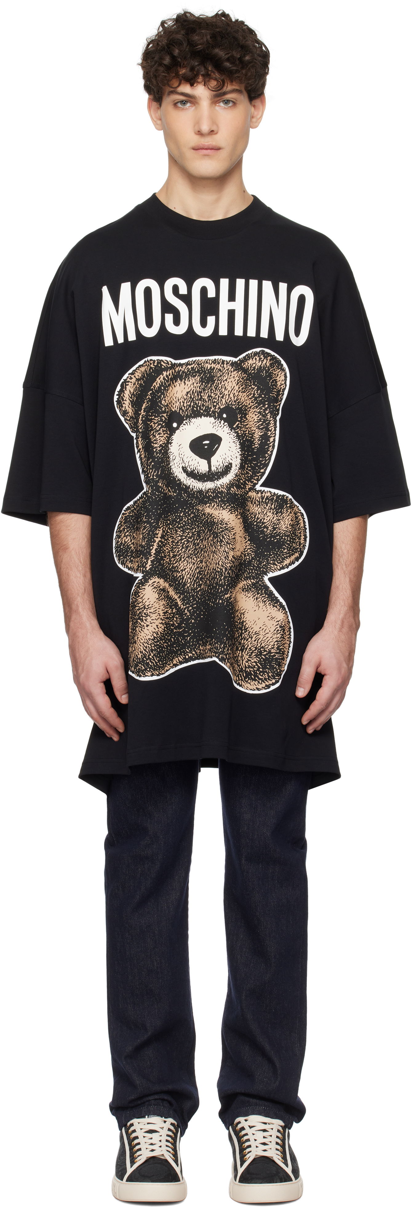 T-shirt Moschino Moschino Oversized Teddy Bear Graphic Tee Svart | 251ZZV071202441555, 0