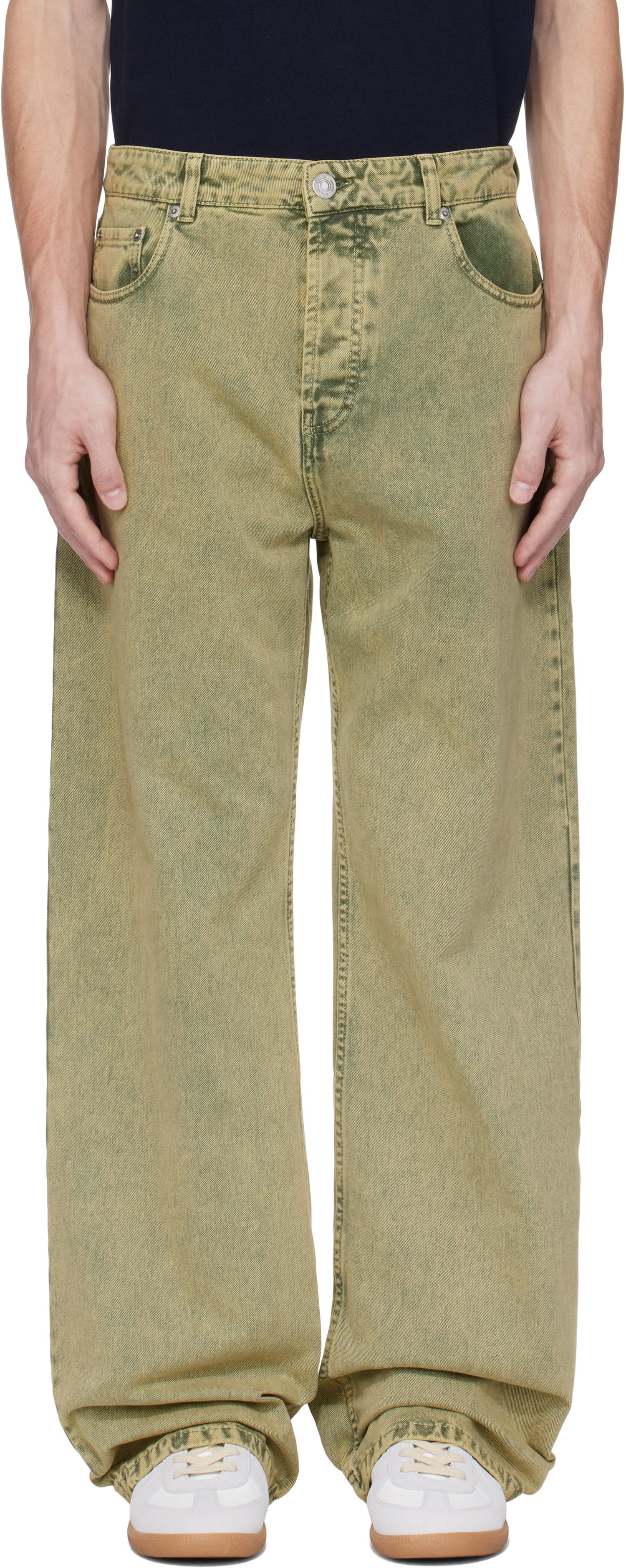 Jeans AMI AMI Paris Large Fit Jeans Gul | HTR450.DE0064, 0