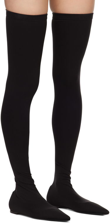 Sneakers och skor Dolce & Gabbana Stretch Jersey Thigh-High Flats Svart | CU1115 AV590, 3