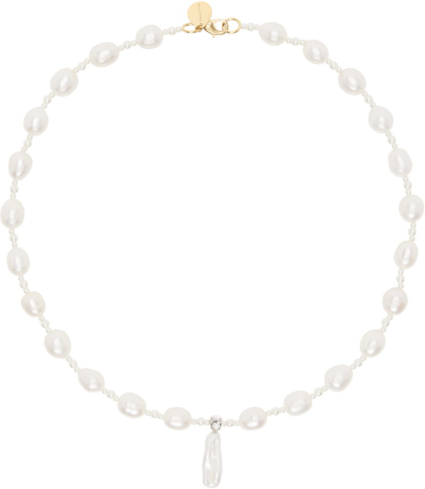 Halsband Simone Rocha Simone Rocha Staccato Pendant Pearl Necklace Vit | NKS82 0913