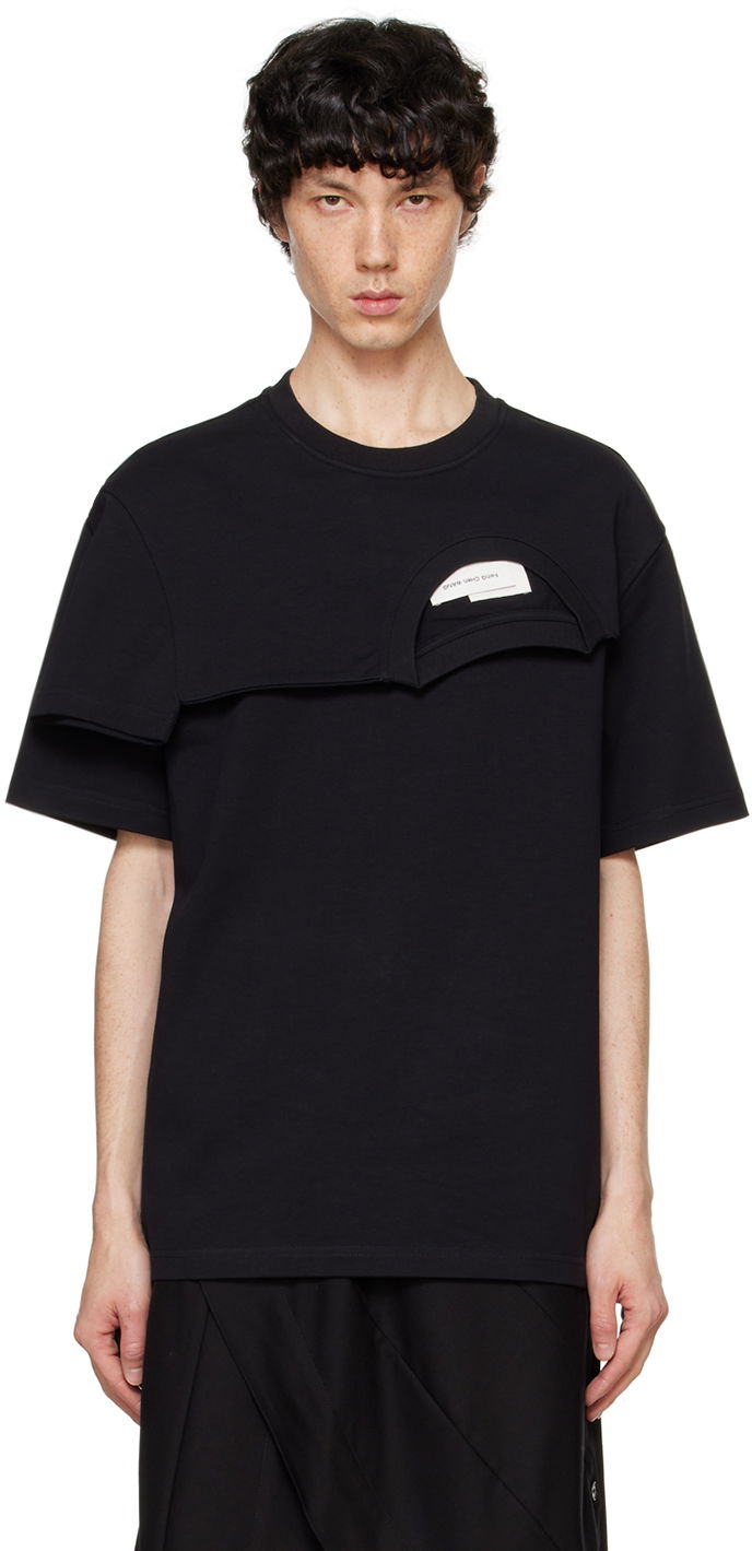T-shirt Feng Chen Wang Feng Chen Wang Double Collar T-Shirt Svart | FF12TSH715B