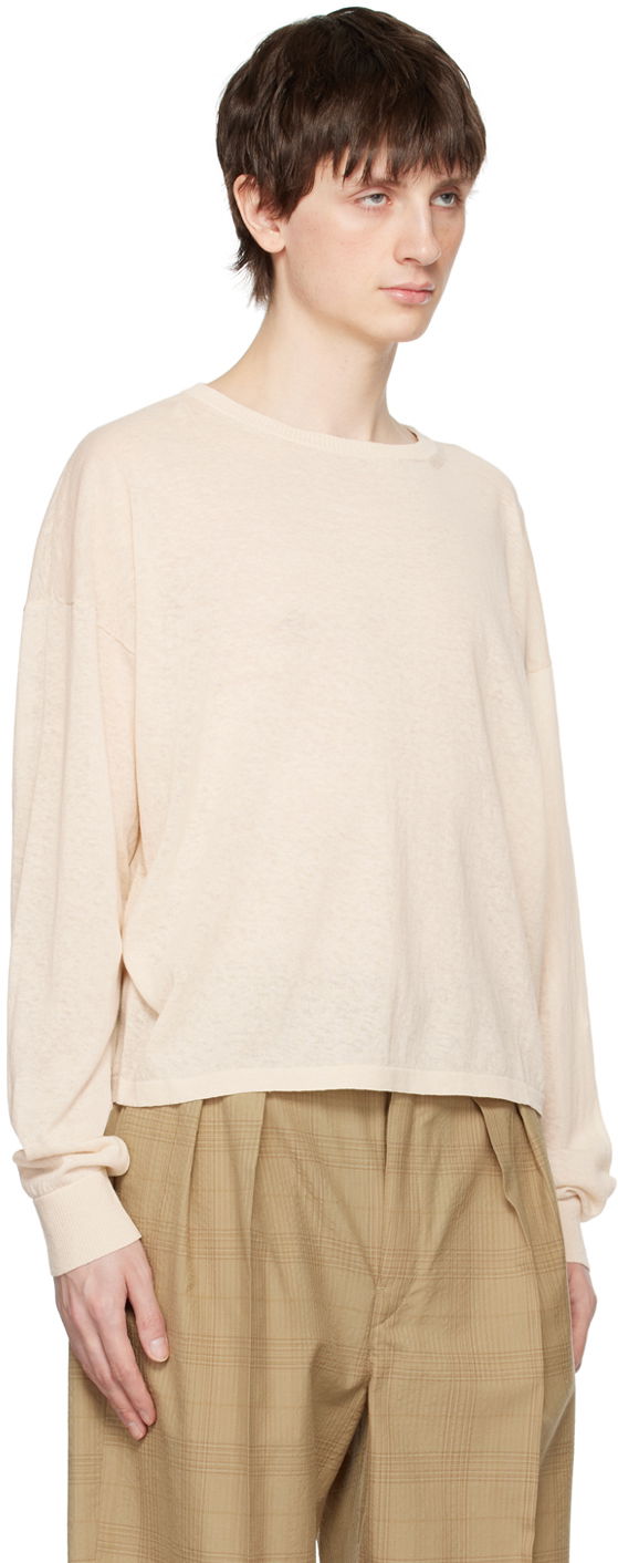 T-shirt LEMAIRE Boxy Long Sleeve T-Shirt Beige | TO1052 LK1003, 1