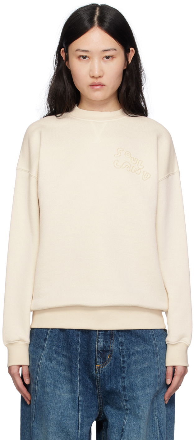 Sweatshirt Soulland Koda Embroidered Sweatshirt Vit | 41117-1263