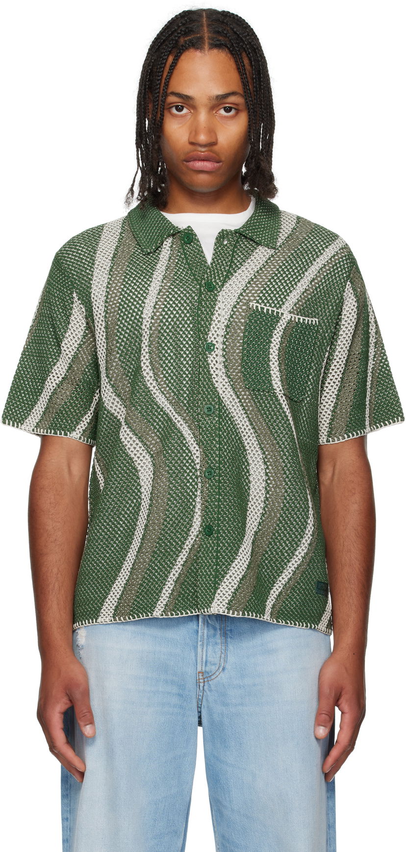 Skjorta Dime Dime Soleil Button Up Knit Shirt Grön | DIMESU257GRN