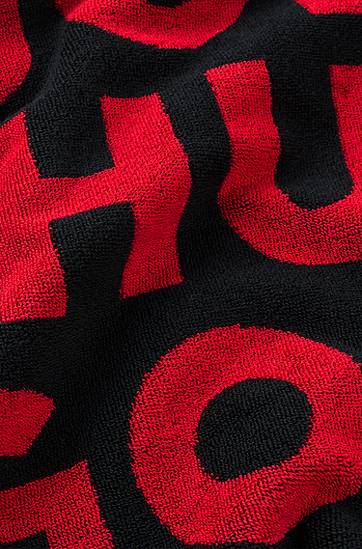 Halsduk BOSS Logo-Pattern Terry Beach Towel Svart | 50539992, 1